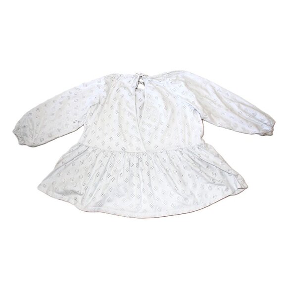 ASOS Curve Broderie Eyelet Smock with Blouson Long Sleeve and Tie Back - Size 18 - Picture 10 of 12